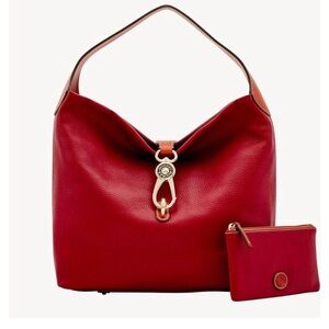 Dooney & Bourke Pebble Grain Leather Large Logo Lock Sac Shoulder Bag - NWT